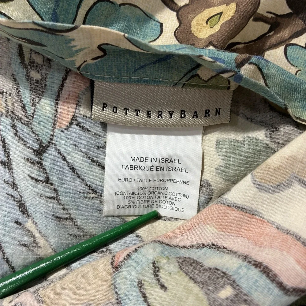 Pottery Barn Mayle Bird Euro Pillow Shams Cotton Set Of 2 28